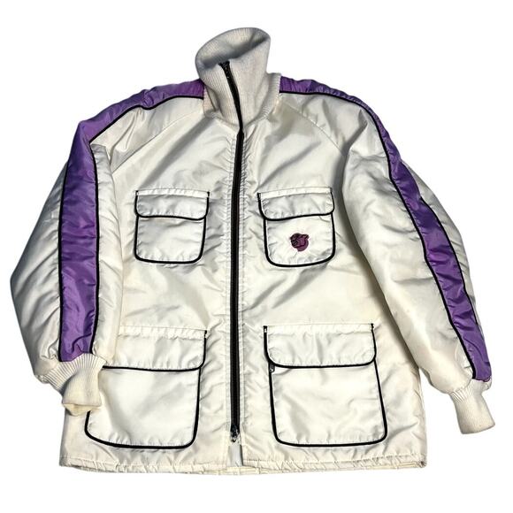 Vintage 70's ARCTIC Wear Womens White Ski and Snow Jacket Coat Size Large - Picture 1 of 13